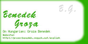 benedek groza business card